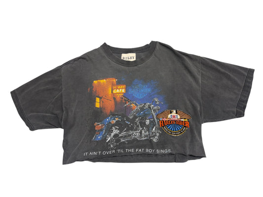Vintage Harley Davidson "Barnett" Cropped/Patched Tee