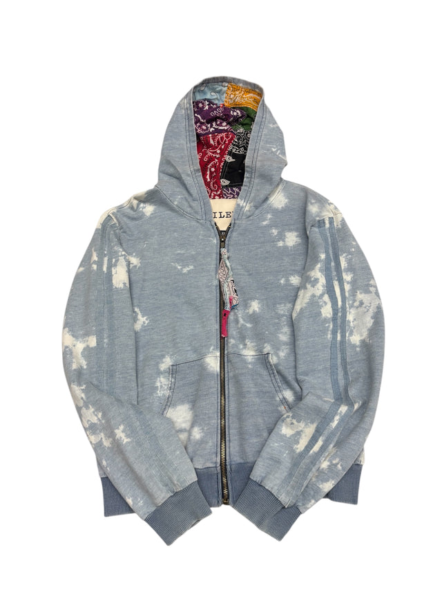 Eclectic Swirl Zip Up with Bandana Patchwork Hood