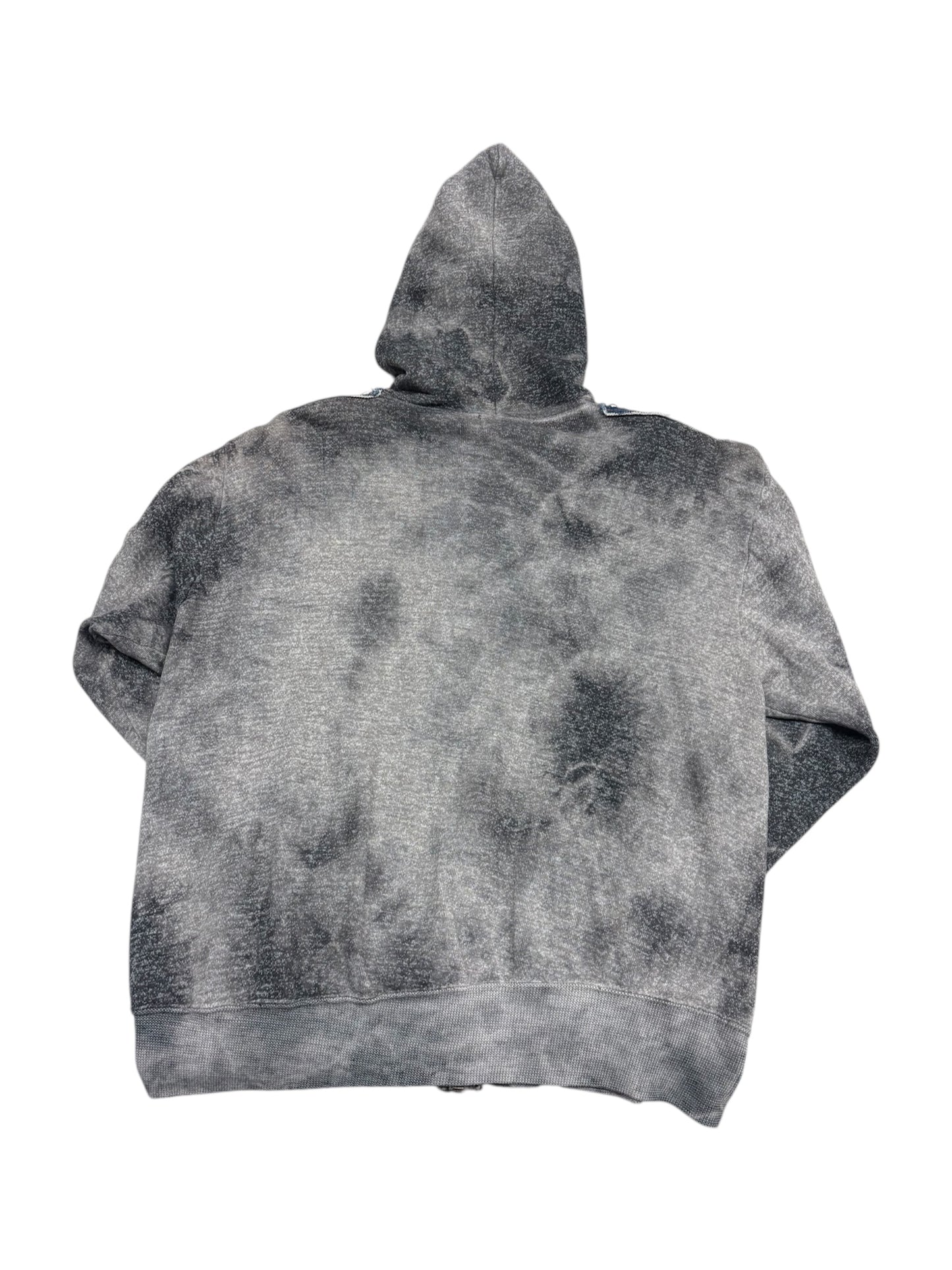 Stud/Denim Zip Up Hoodie