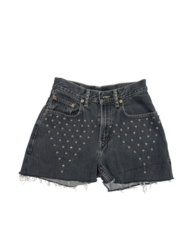 Studded Cut-Off Denim Short