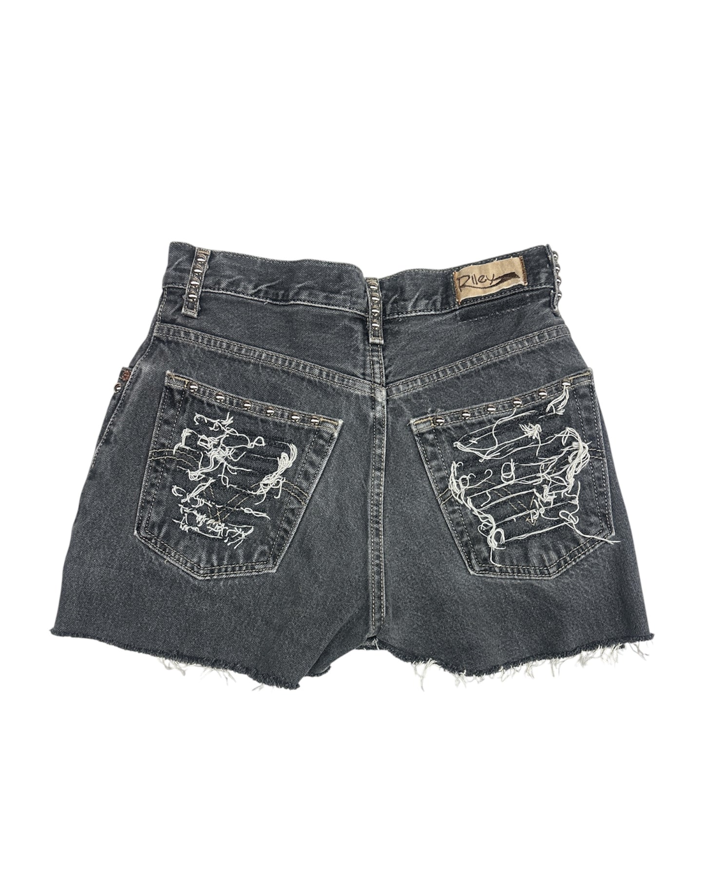 Studded Cut-Off Denim Short