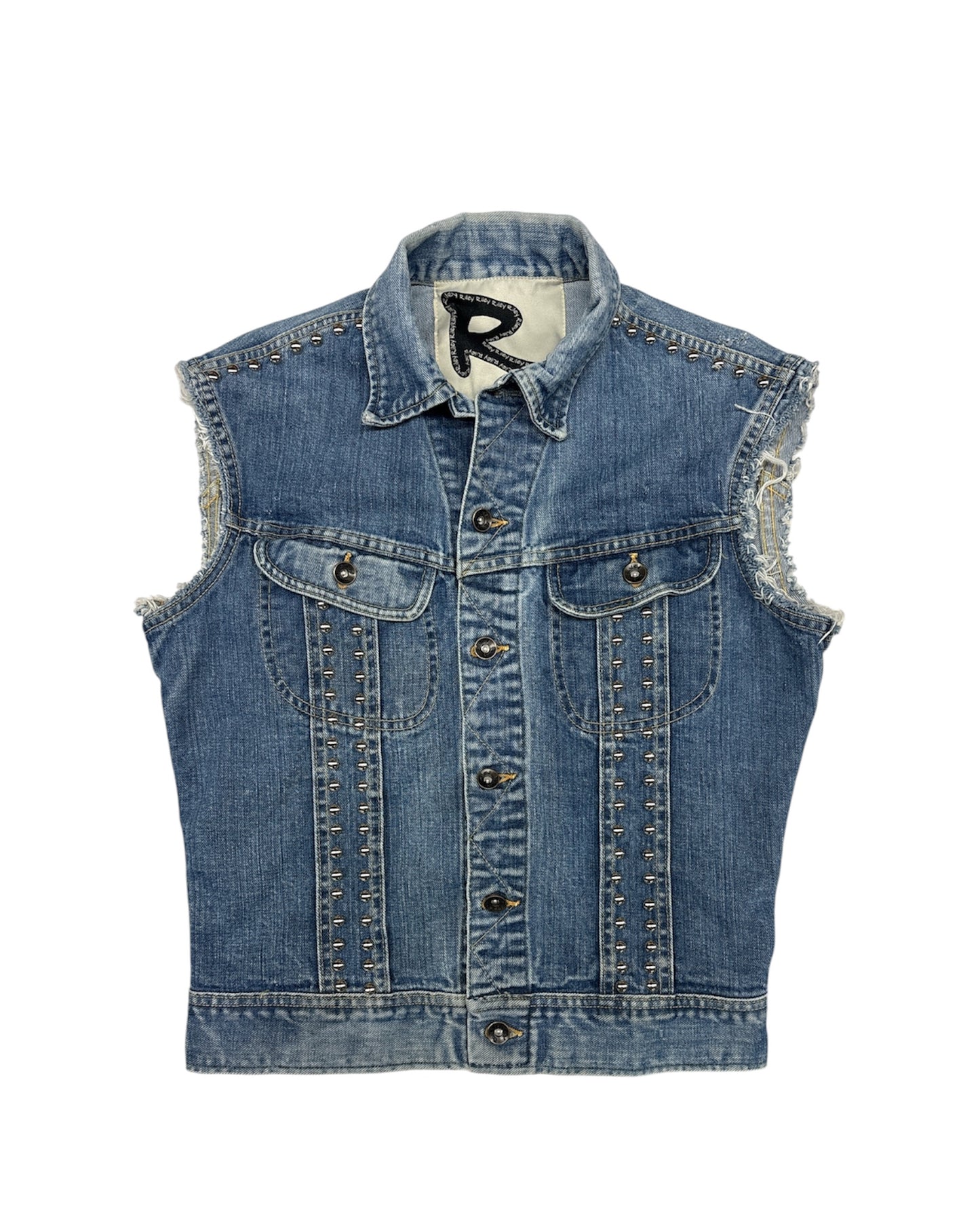 Studded Denim Vest
