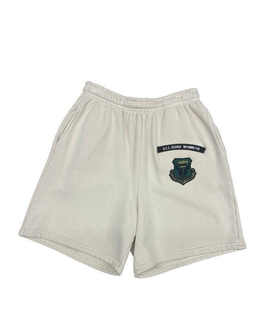 Ivory All Patched Up Long Sweatshort