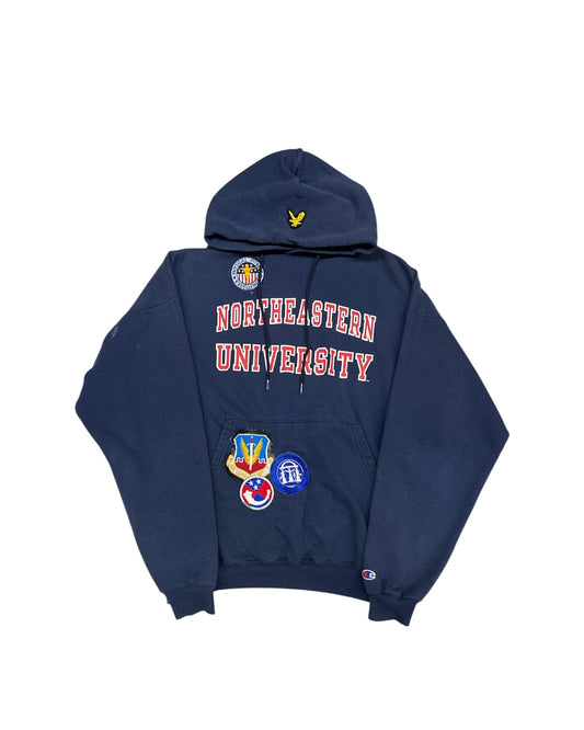 Vintage Northeastern University Patched Up Hoodie