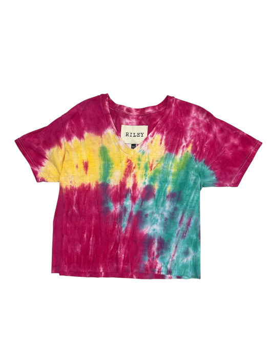 Lollipop Cropped Tie Dye V-Neck