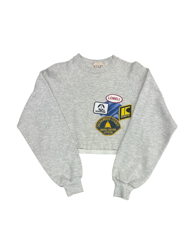 Cropped Grey Surfer Sweatshirt
