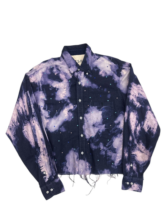 Bedazzled Pop Rocks Cropped Dress Shirt