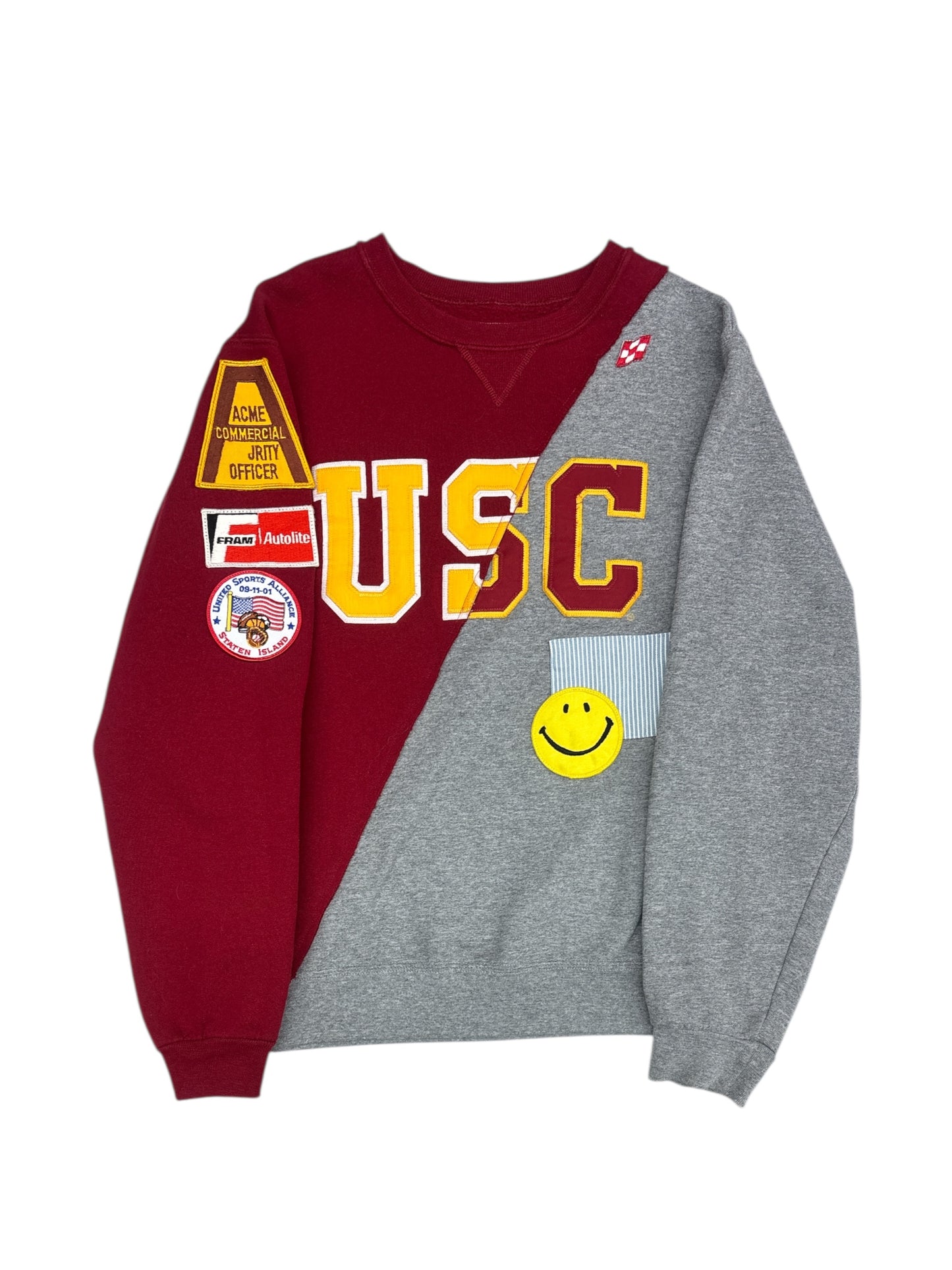 "USC" Split Vintage Patched Up Crewneck