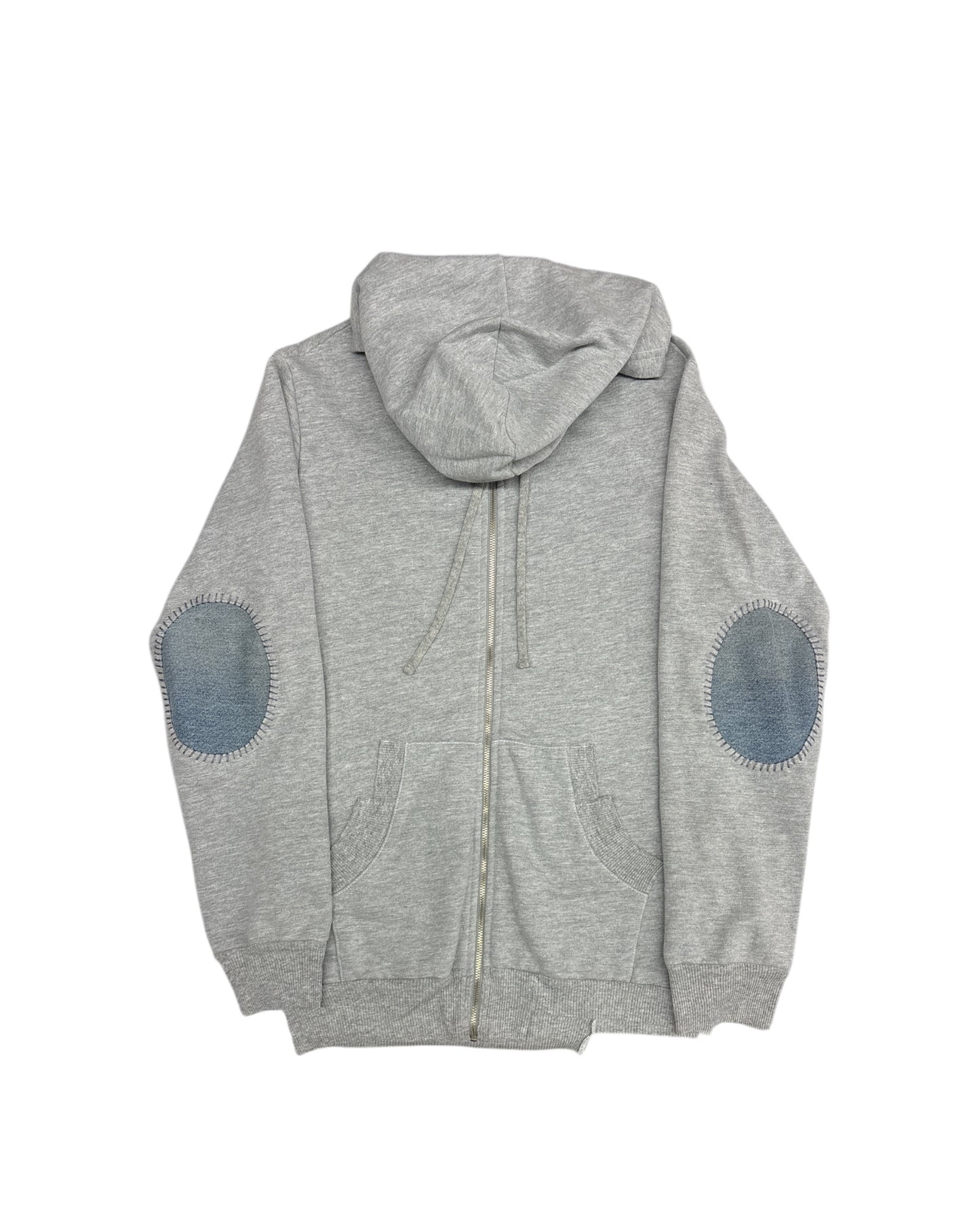 Heather Grey Hoodie Elbow Patches/Stitching