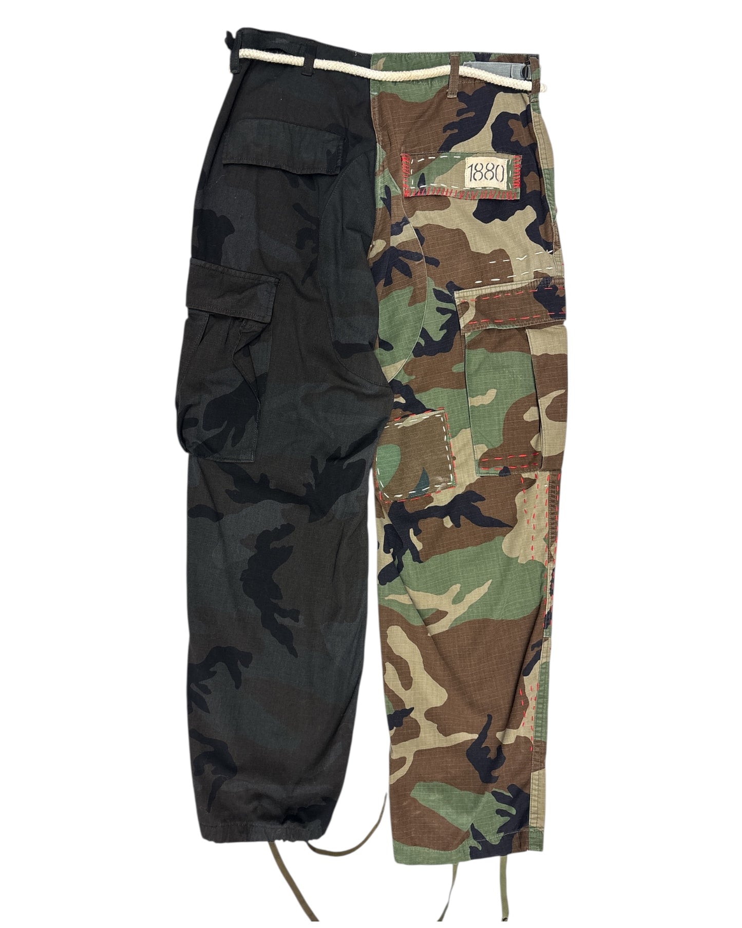 Split and Stitched Camo Trousers