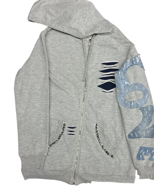 Heather Grey Peace Zip Up Hoodie