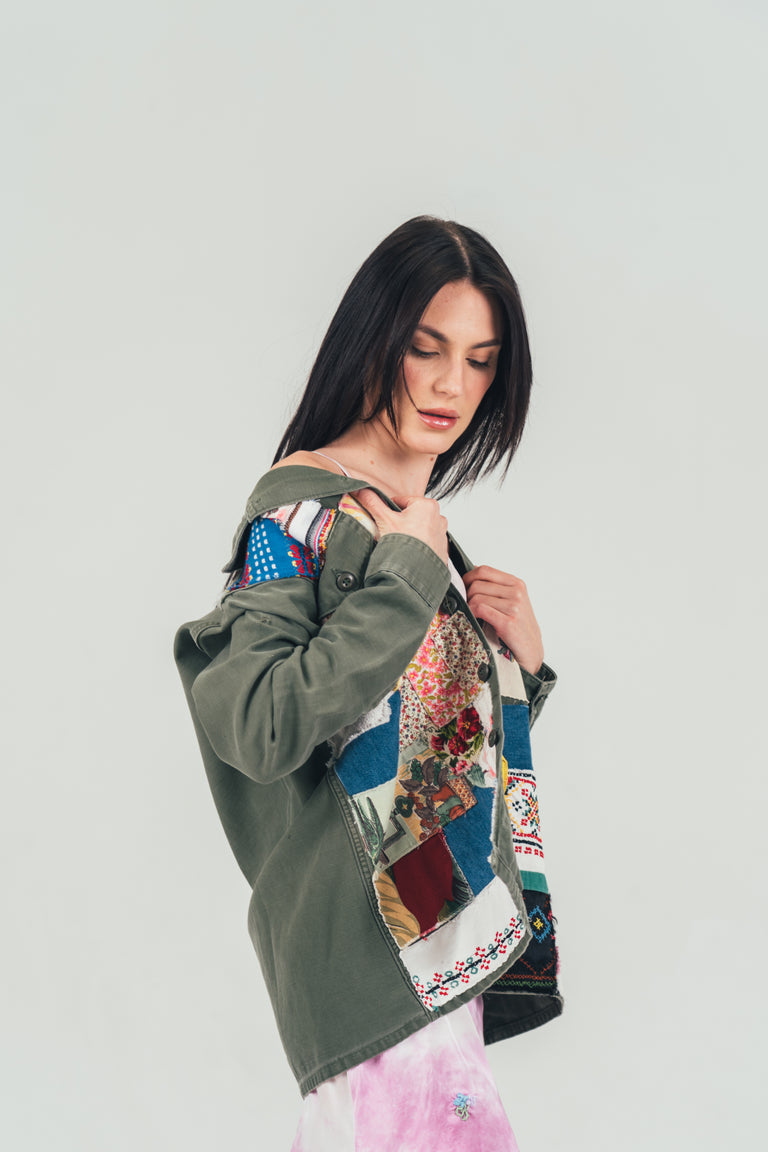Olive Totally Patched Up Shirt