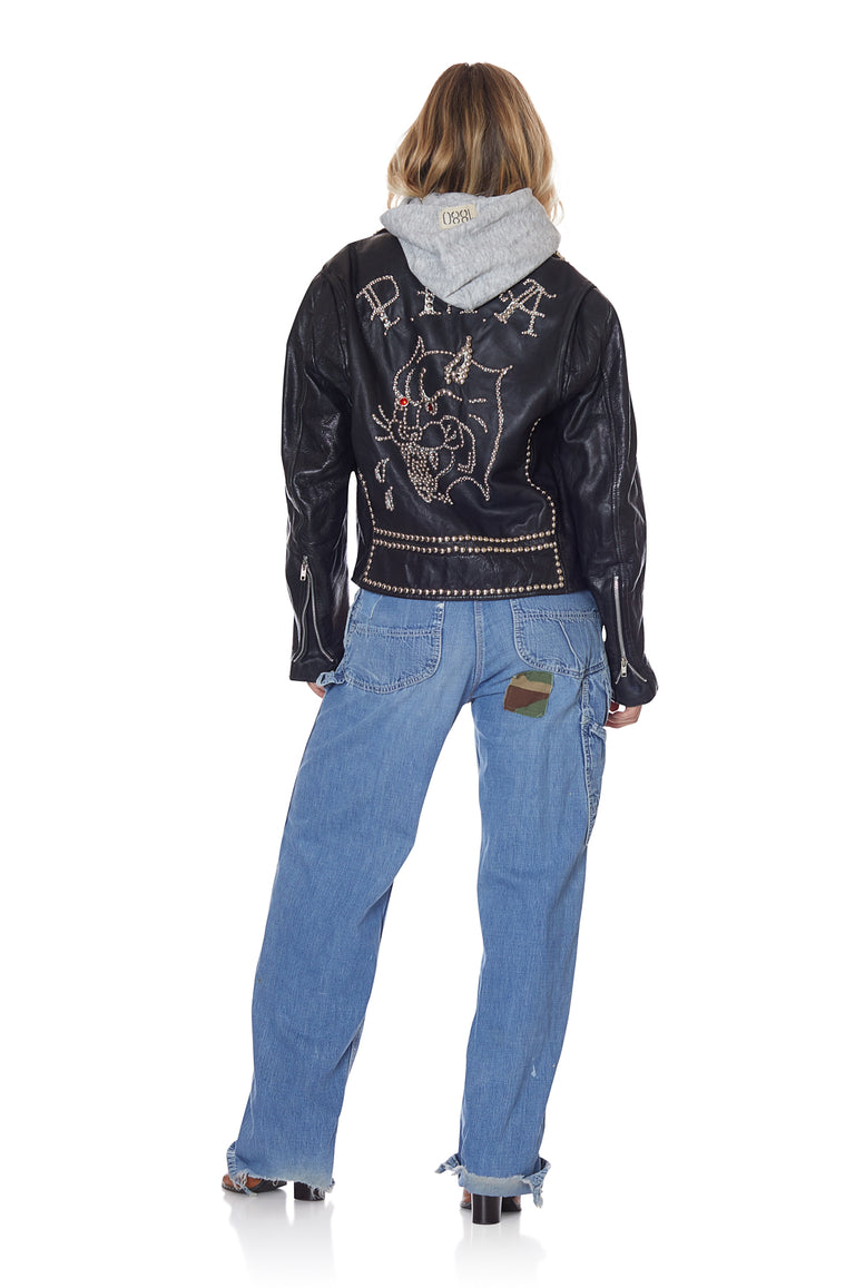 Studded Vintage Biker Jacket
