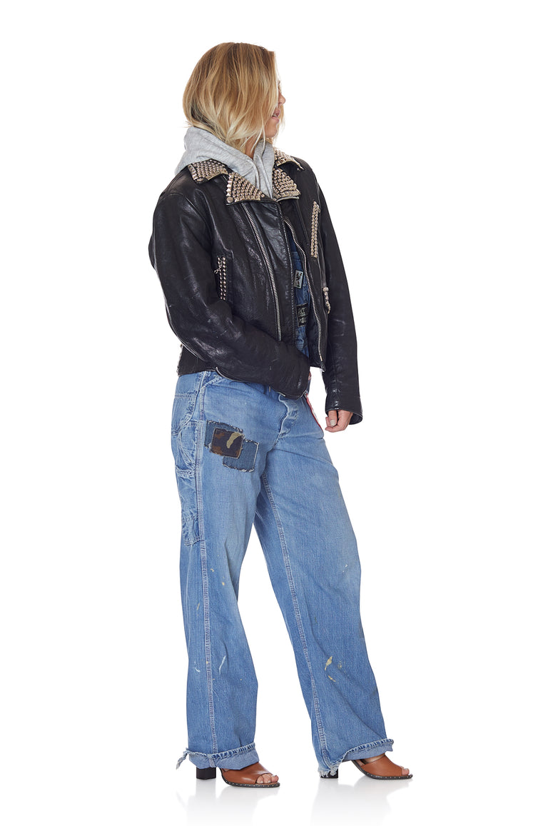 Studded Vintage Biker Jacket