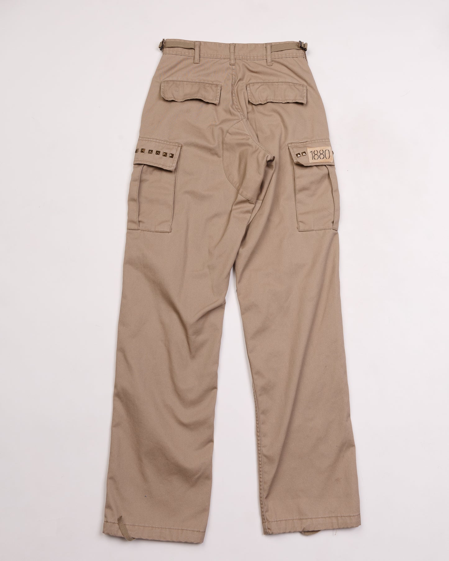 Khaki Studded Lightning Bolt Cargo Pant