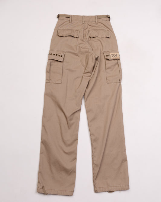 Khaki Studded Lightning Bolt Cargo Pant