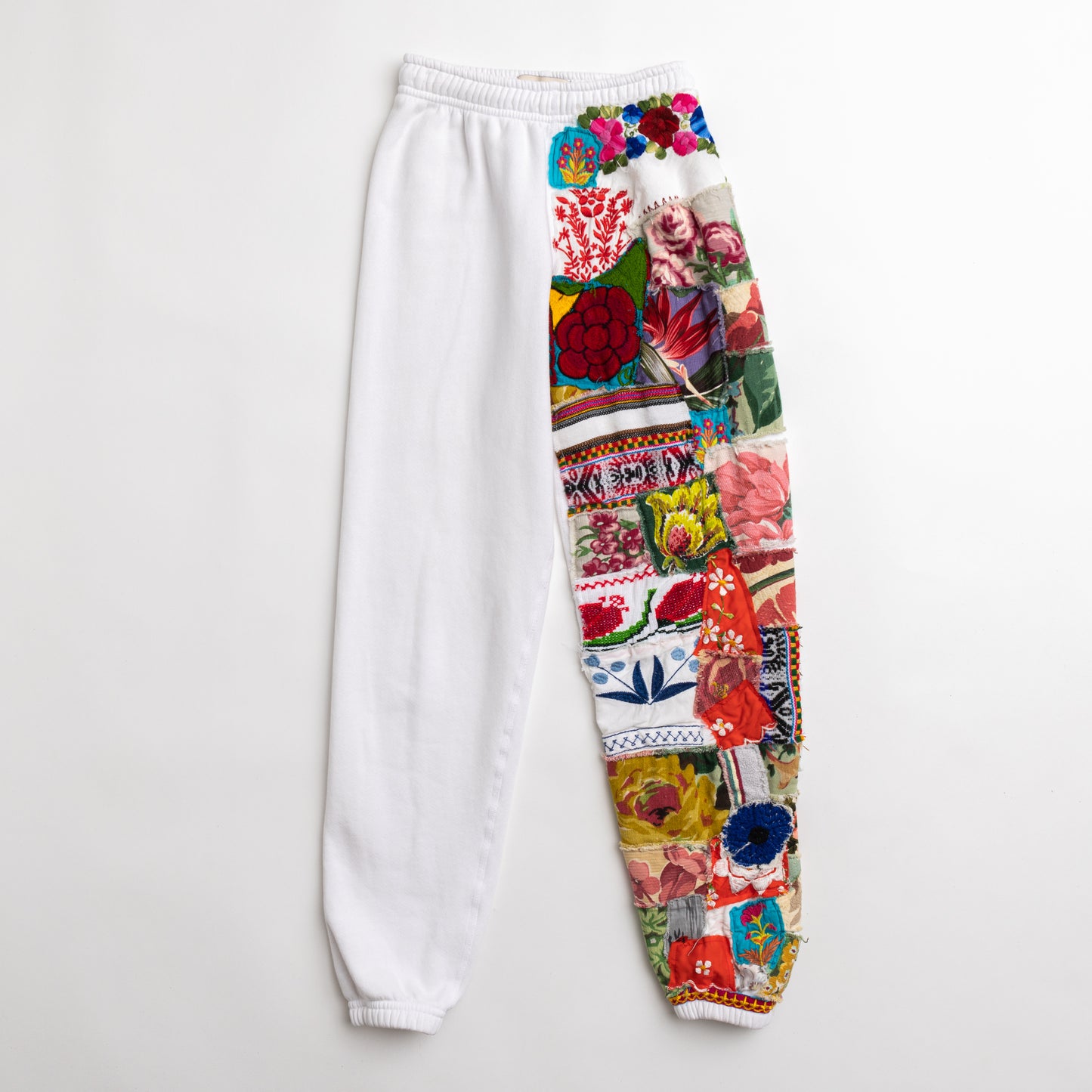 White Totally Patched Up Sweatpant