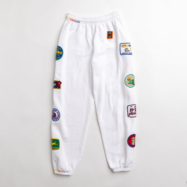 Side All Patched Up White Sweatpant