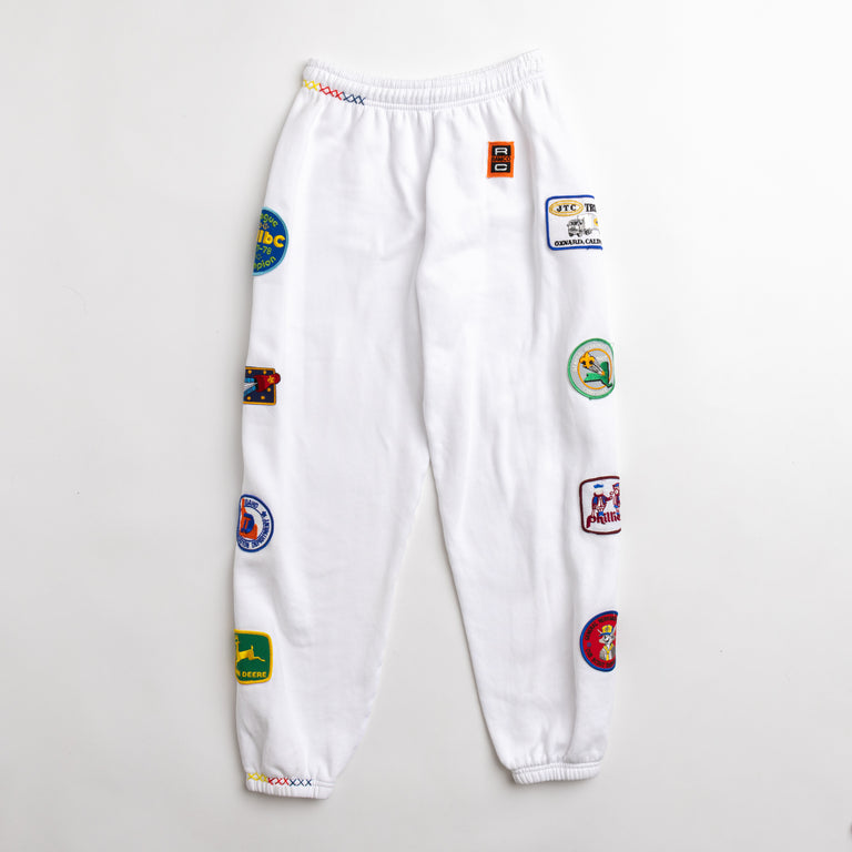 Side All Patched Up White Sweatpant