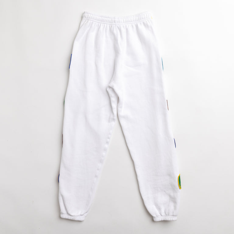 Side All Patched Up White Sweatpant