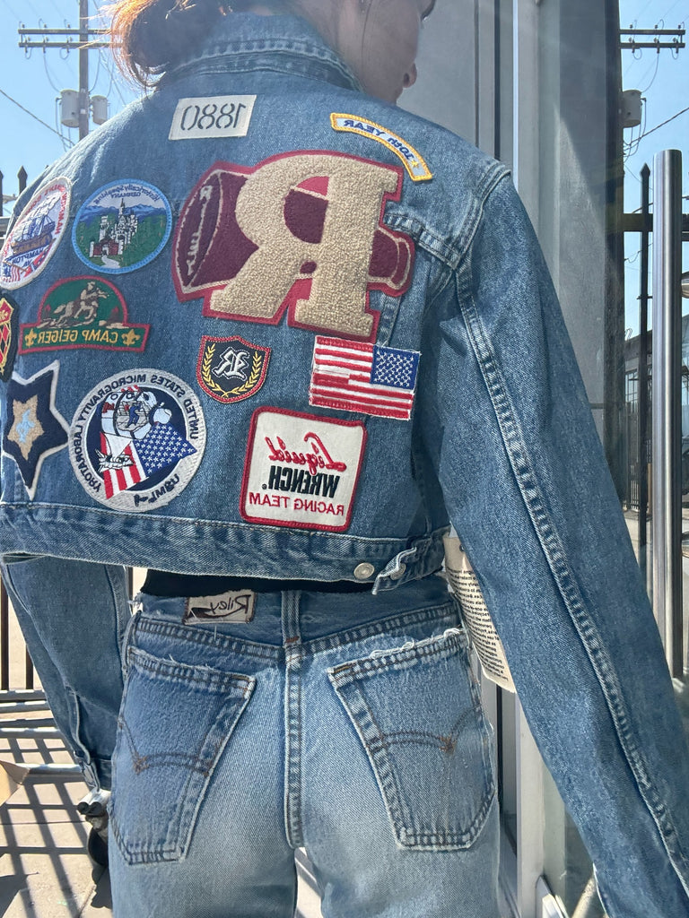 All Patched Up Cropped Denim Trucker Jacket