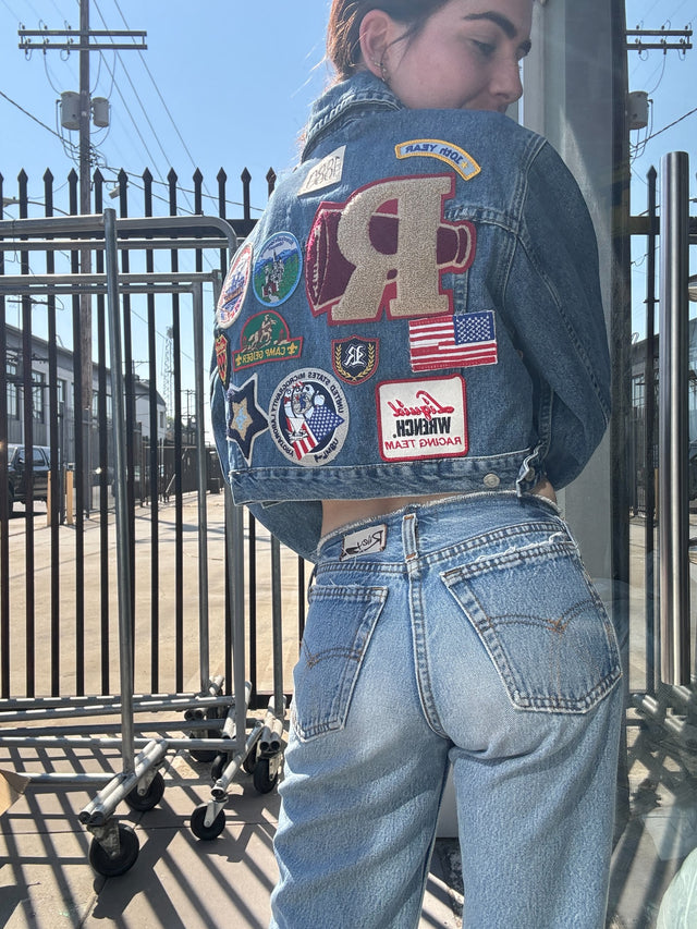 All Patched Up Cropped Denim Trucker Jacket