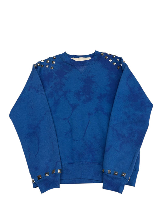 Vintage Washed & Studded Crewneck in Aqua