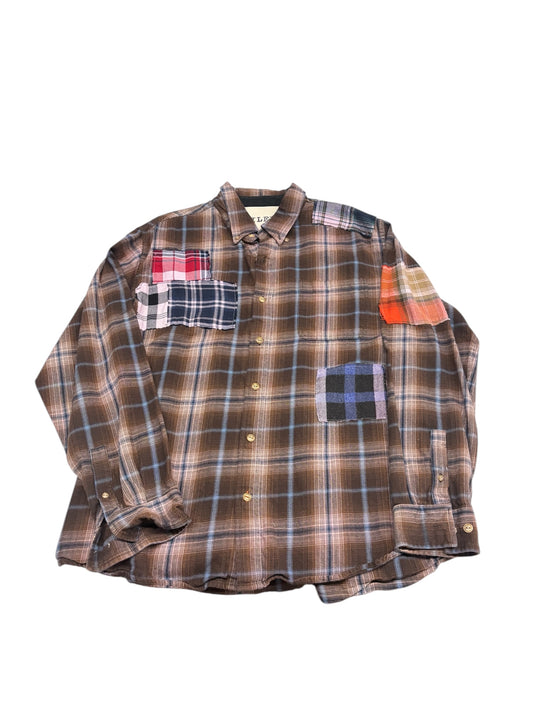 Grandpa's Oversized Patchwork Flannel in Coffee