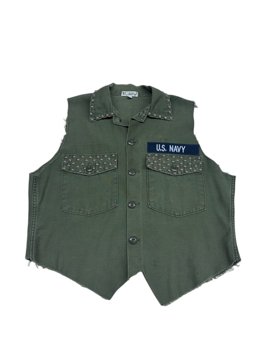 Military Girl Studded Vest