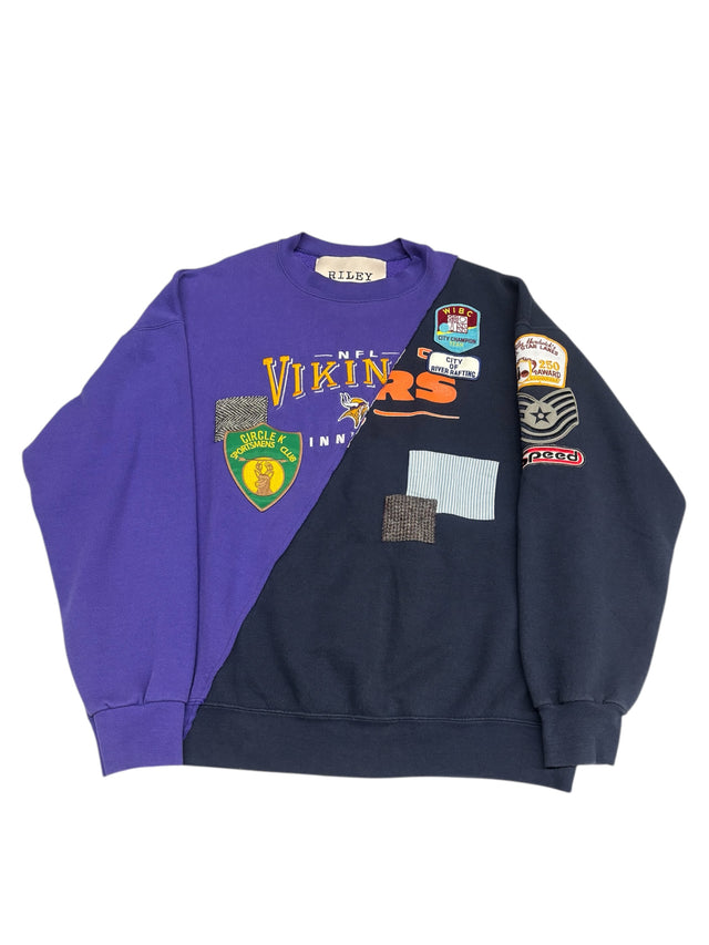 Transfer Student Split Vintage Crewneck "Vikings"