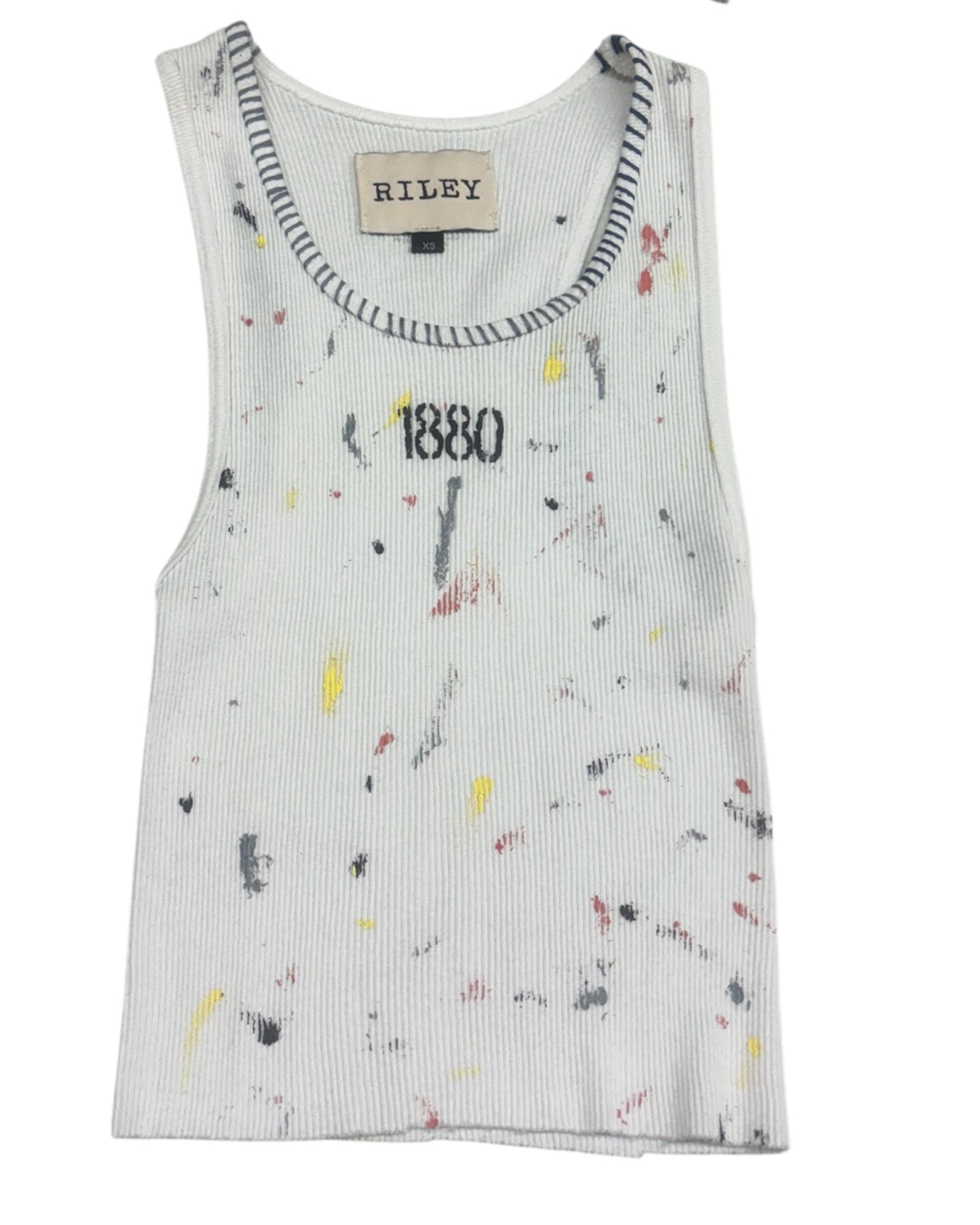★ Leey★ SIGNATURE CUBIC TANK TOP WHITE P0000ENP Tank Tops – Riley 1880