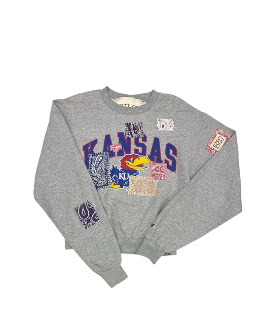 Vintage Patched Up Kansas Crewneck