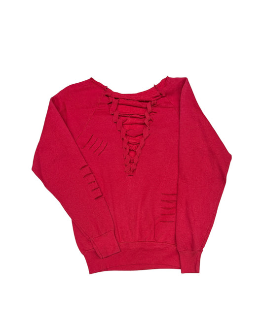 Vintage Braided Crewneck in Red