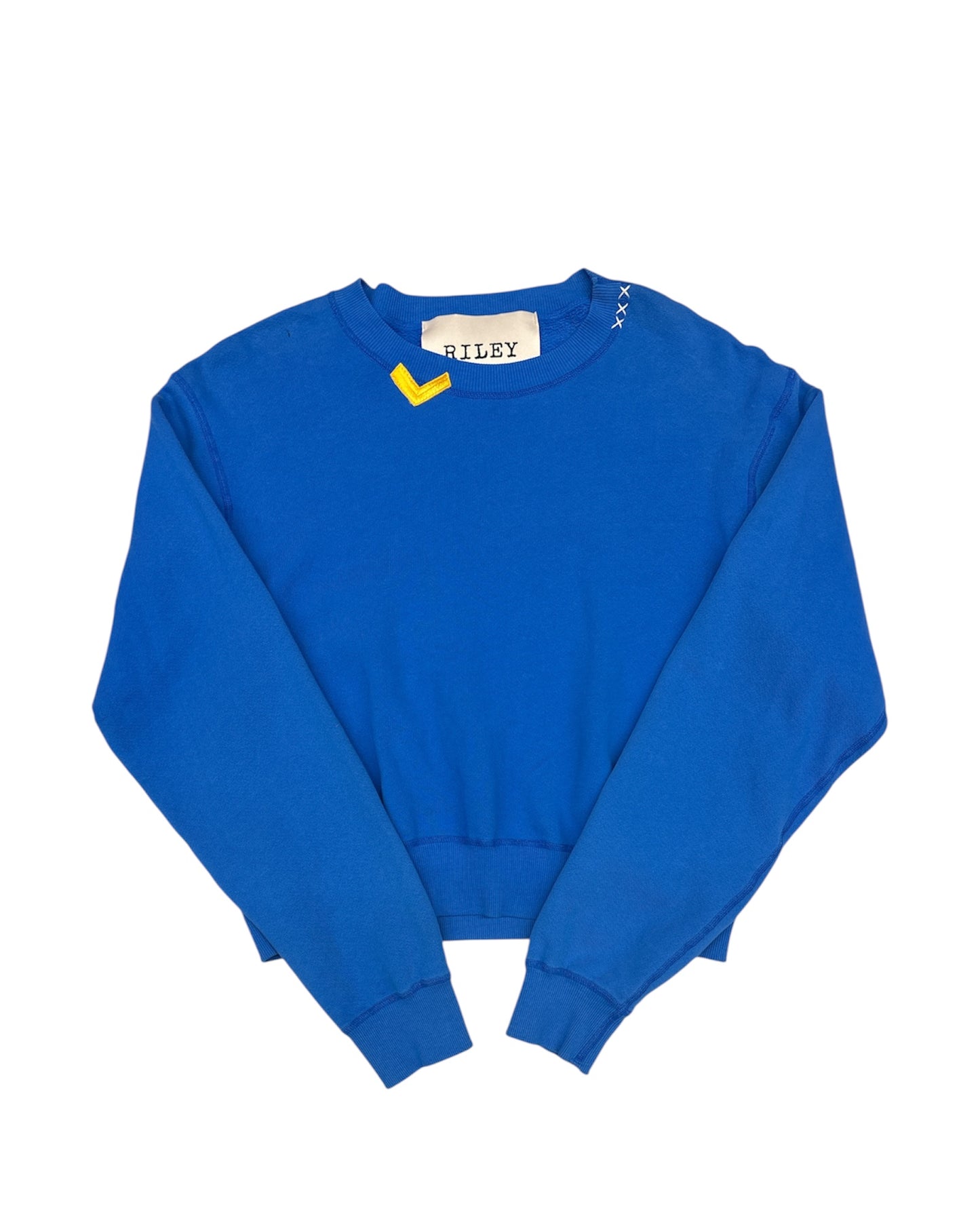 All Patched Up Cobalt Crewneck
