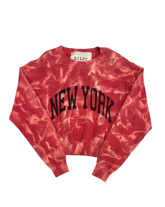 New York Red Swirl Crewneck