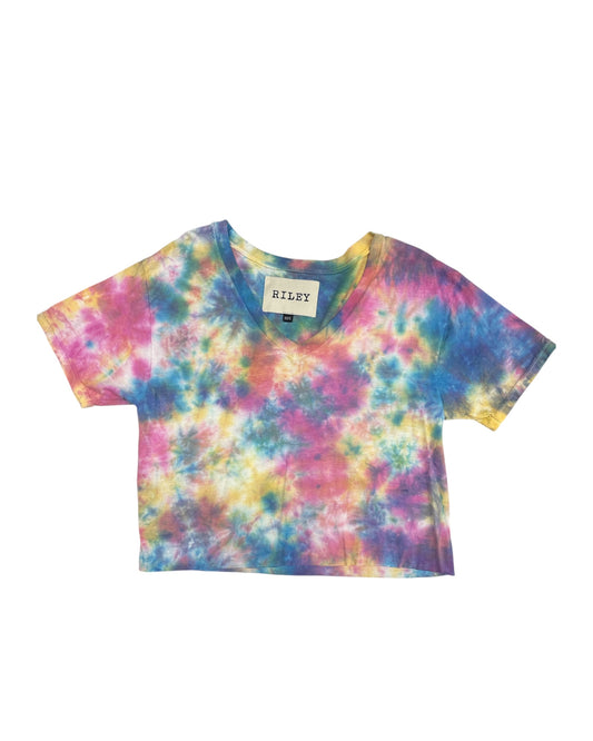 Pop Rocks Tie Dye Cropped V-Neck