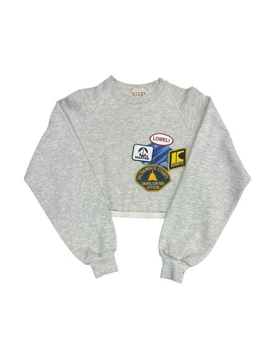 Cropped Grey Surfer Sweatshirt