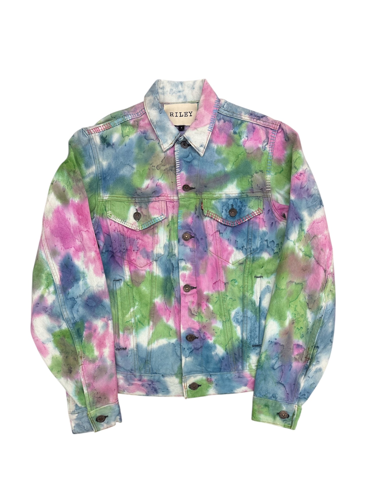 Cotton Candy Tie Dye Trucker Jacket