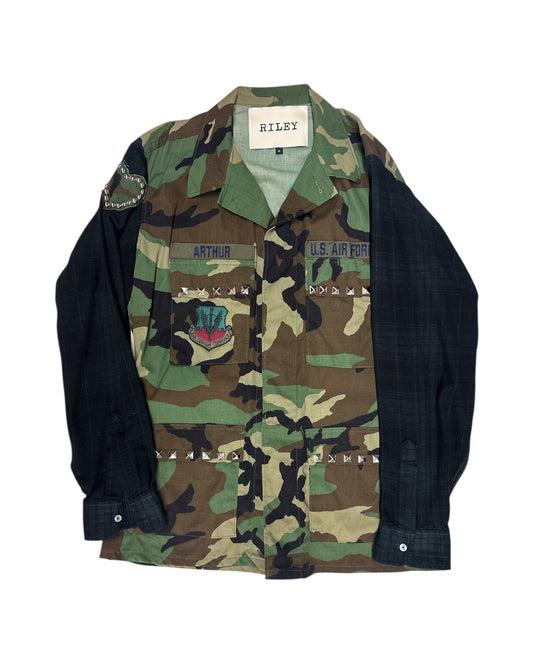 Camo Flannel Merge Studded Jacket