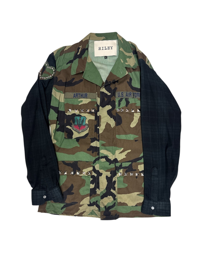 Camo Flannel Merge Studded Jacket