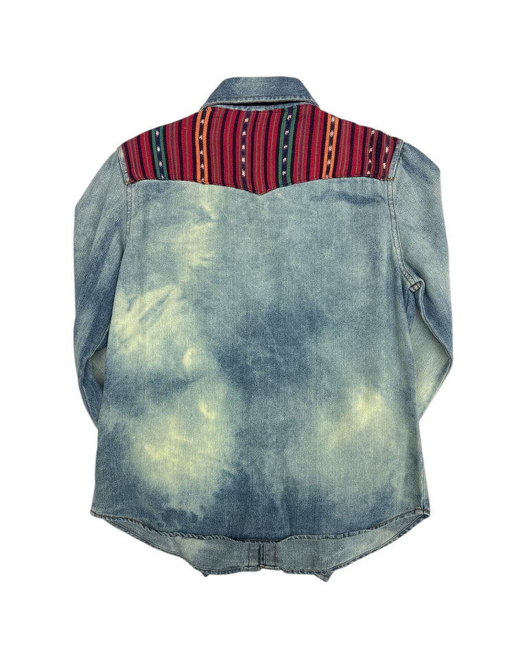 Tribal Western Shirt with Pearl Snap Buttons