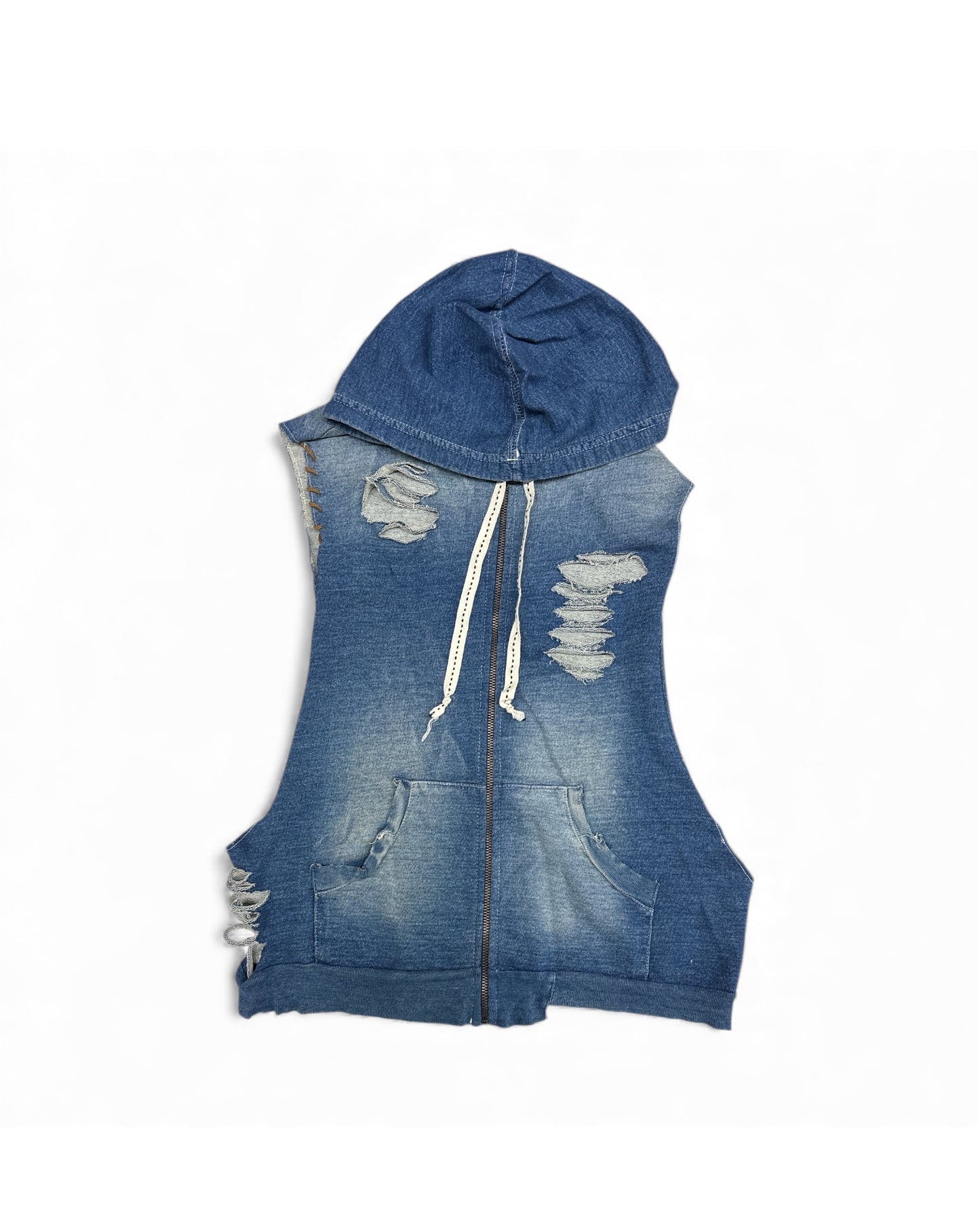 Indigo Distressed Vest