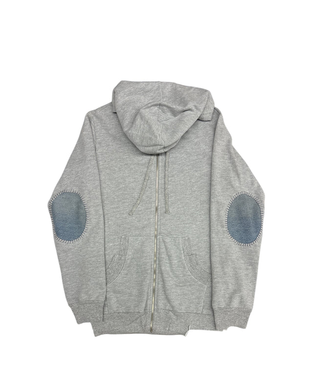 Heather Grey Hoodie Elbow Patches/Stitching