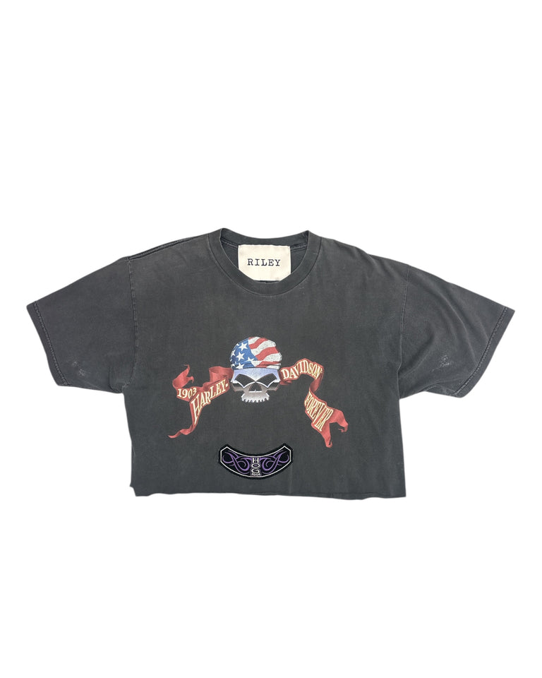 Harley Davidson "Maverick" Cheyenne, Wyoming Cropped Tee