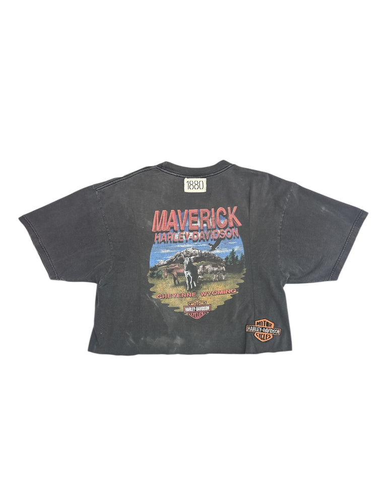 Harley Davidson "Maverick" Cheyenne, Wyoming Cropped Tee