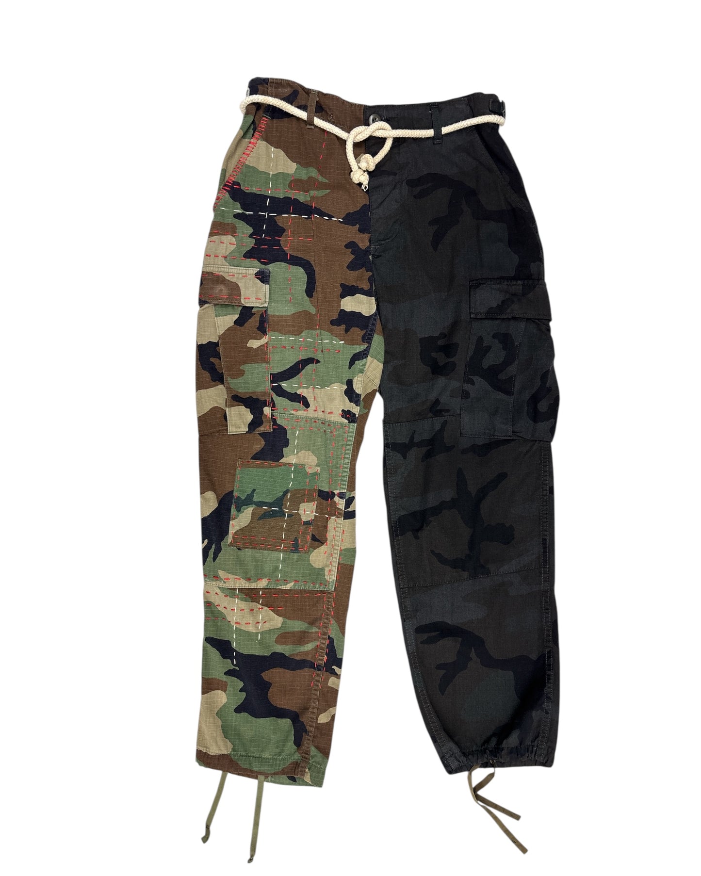 Split and Stitched Camo Trousers