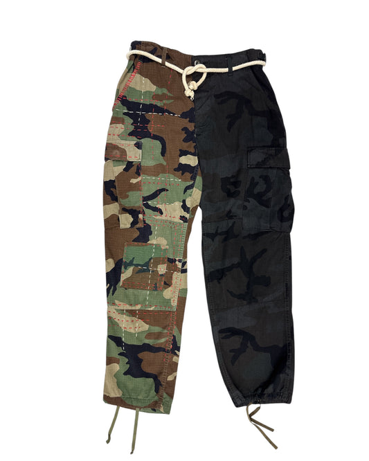 Split and Stitched Camo Trousers