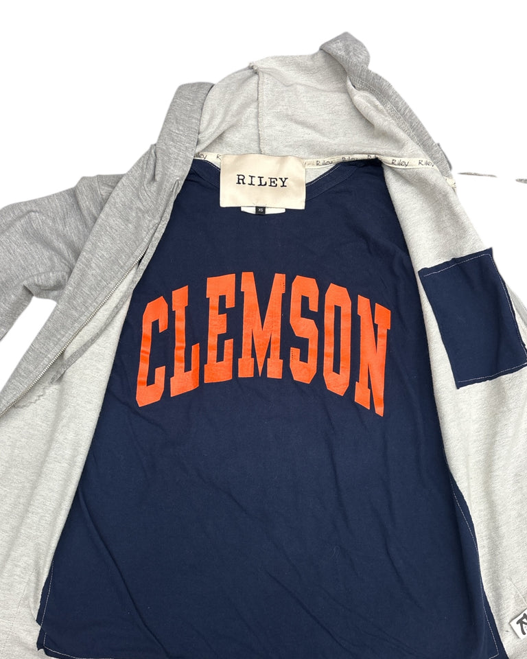 Heather Grey Peace Zip Up Hoodie