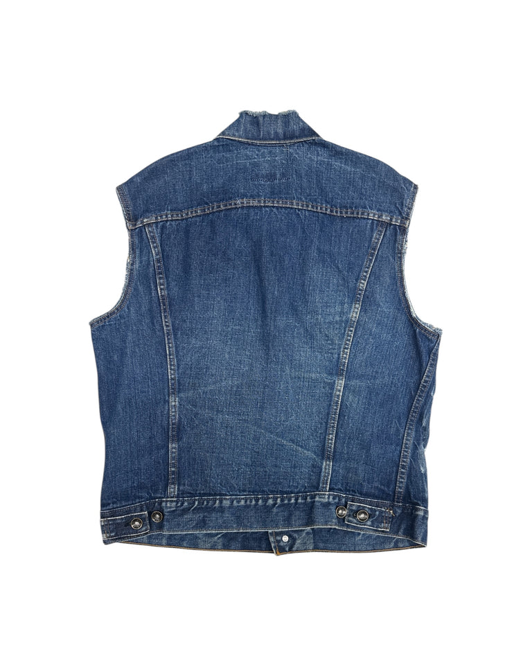Dark Wash Studded Denim Vest