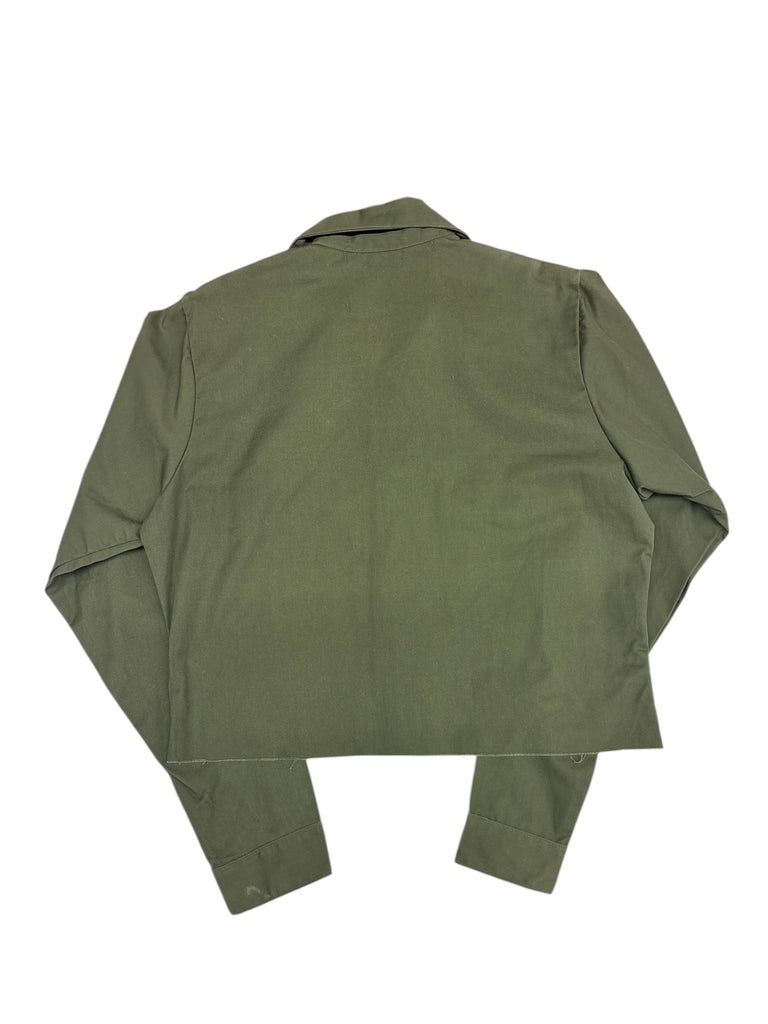 Bedazzled Cropped Green Shirt